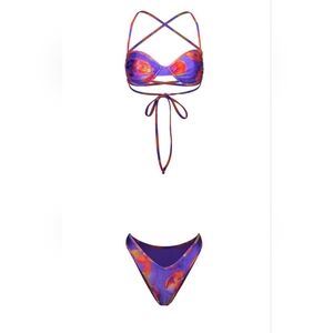 La’Mariette X‎ Selena Gomez Purple Underwire Aura Bikini M L